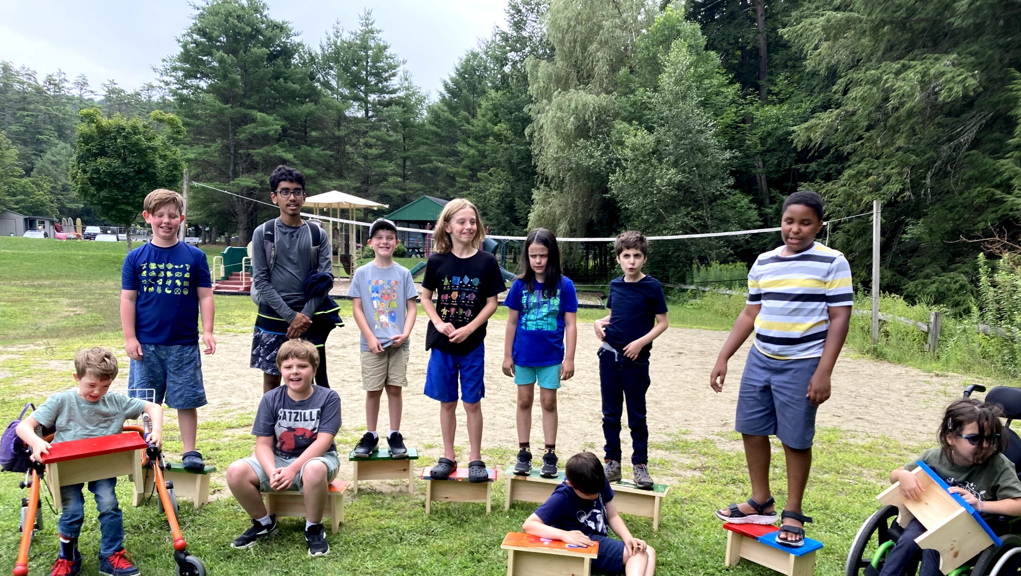 A group a kids in a park