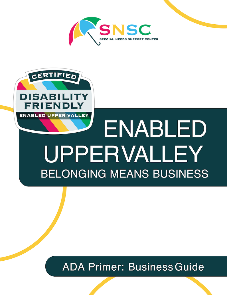 The front cover of SNSC's Enabled Guide—a resource for businesses wanting to improve the accessibility and inclusivity of their space.